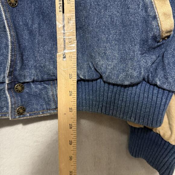 Vintage Turning Point Denim Varsity Jacket Logo Made Macau Men’s - Picture 6 of 10